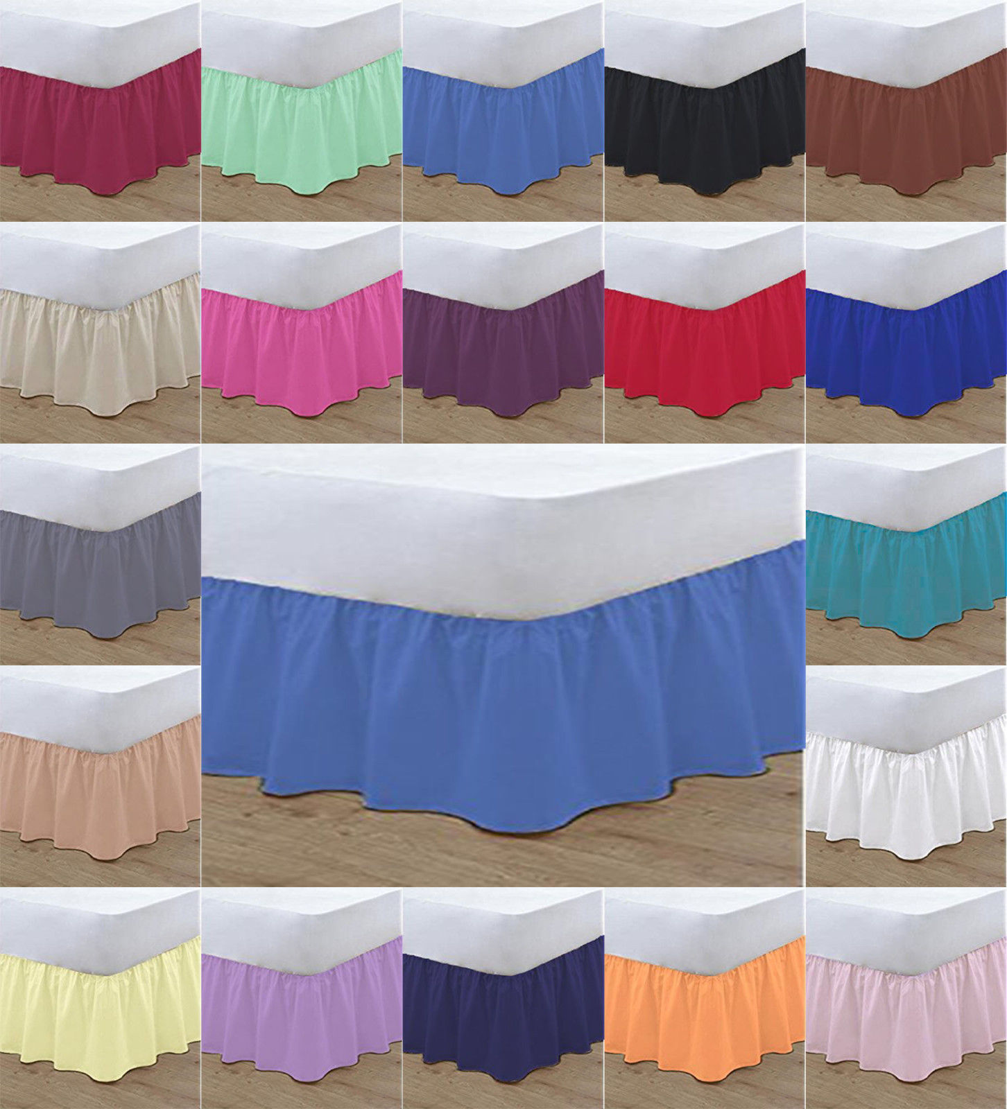 Plain Dyed BASE Polycotton Percale Easy Care Base Valance Sheet