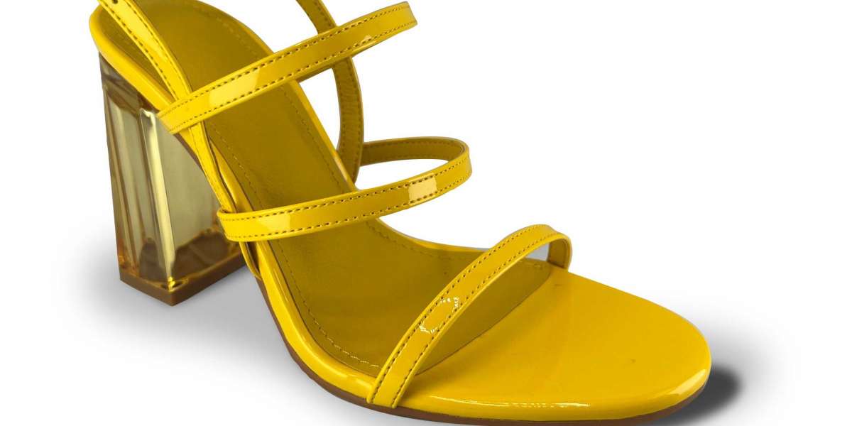 yellow block transparent sandals for sale online