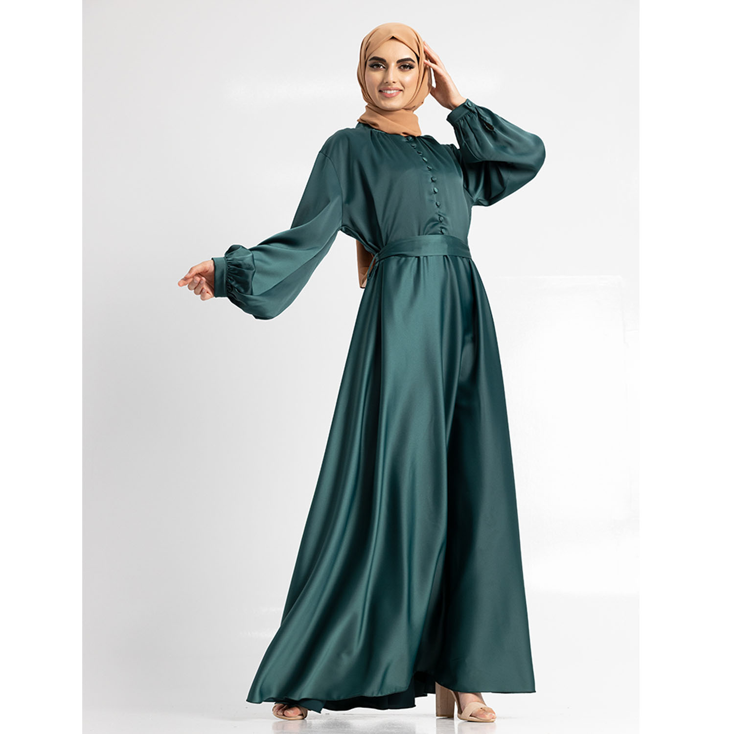 Hafsa Abaya - Green - Amsons