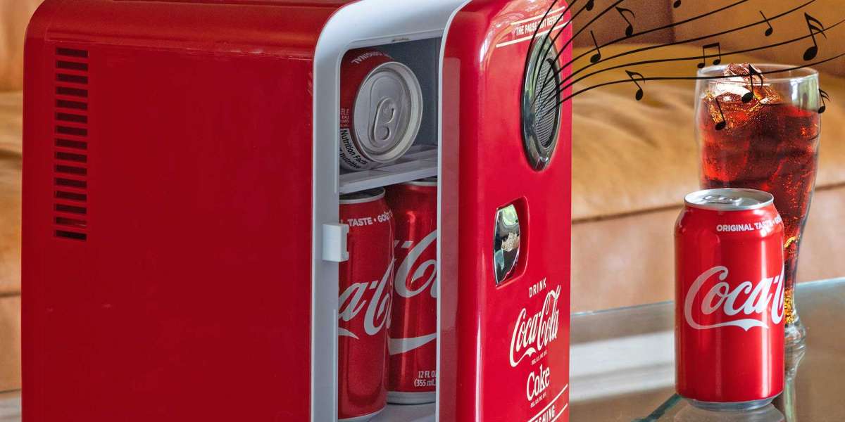 Mini Fridge: Stay Cool and Collectible is a slogan that must be seen on the Coca-Cola mini fridge.