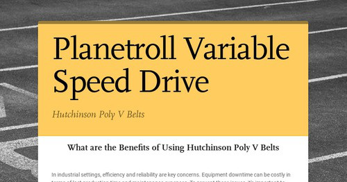 Planetroll Variable Speed Drive | Smore Newsletters