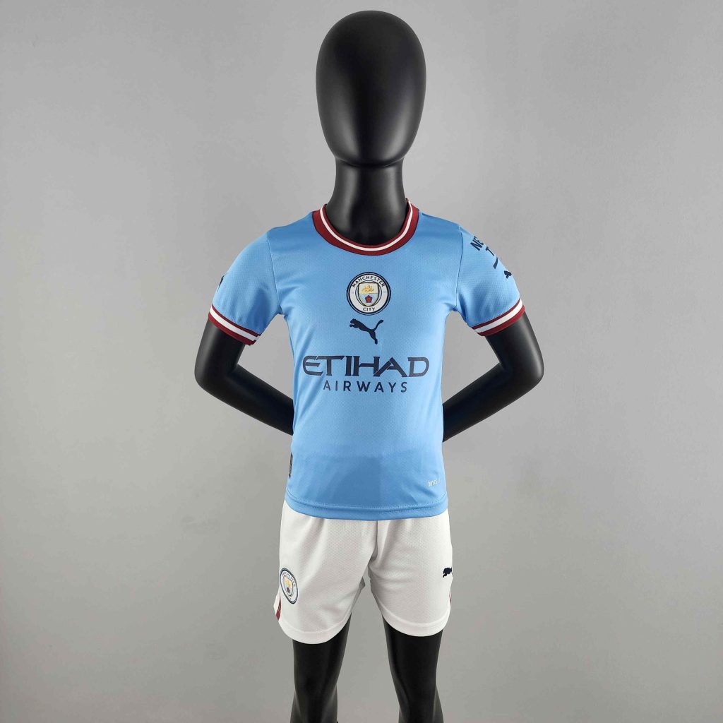 Manchester City Kids Kit 2022-23 Home - Helloofans