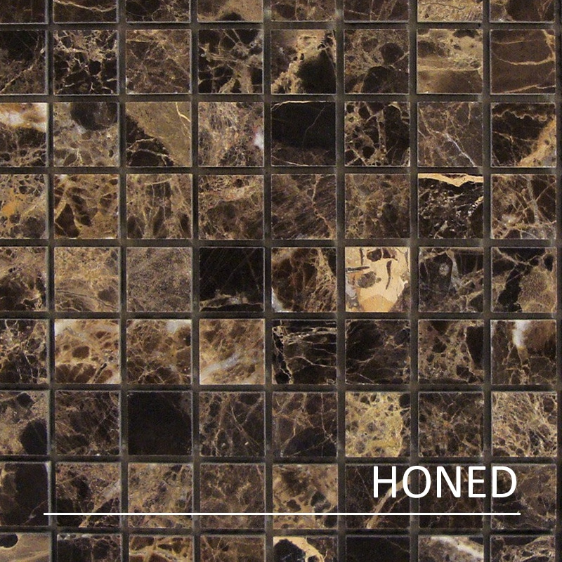 Dark Emperador Honed Mosaic Tiles - Authentic Stone