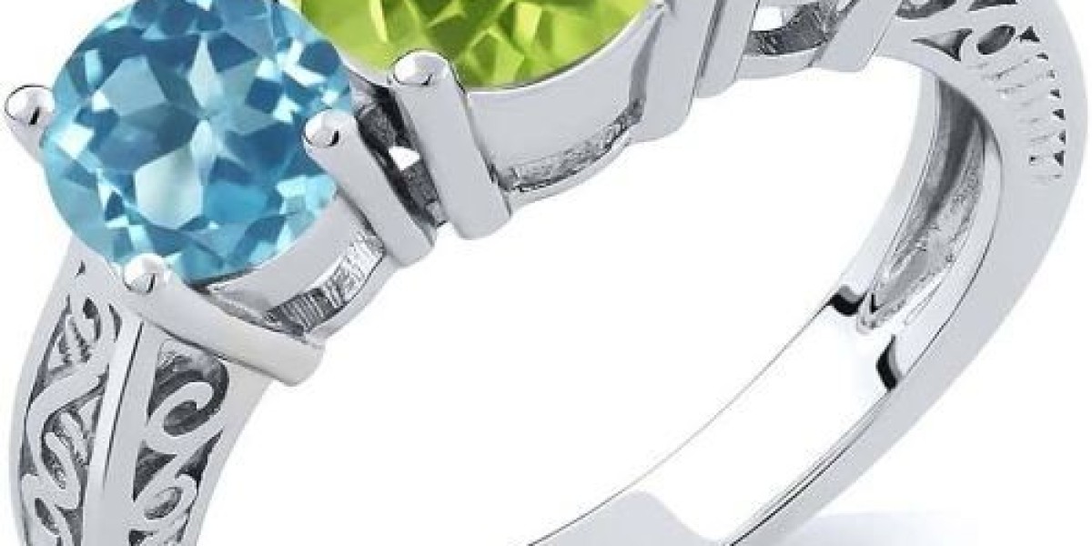 Comparing the Vibrant Hues: Green Topaz Ring vs. Swiss Blue Topaz Ring