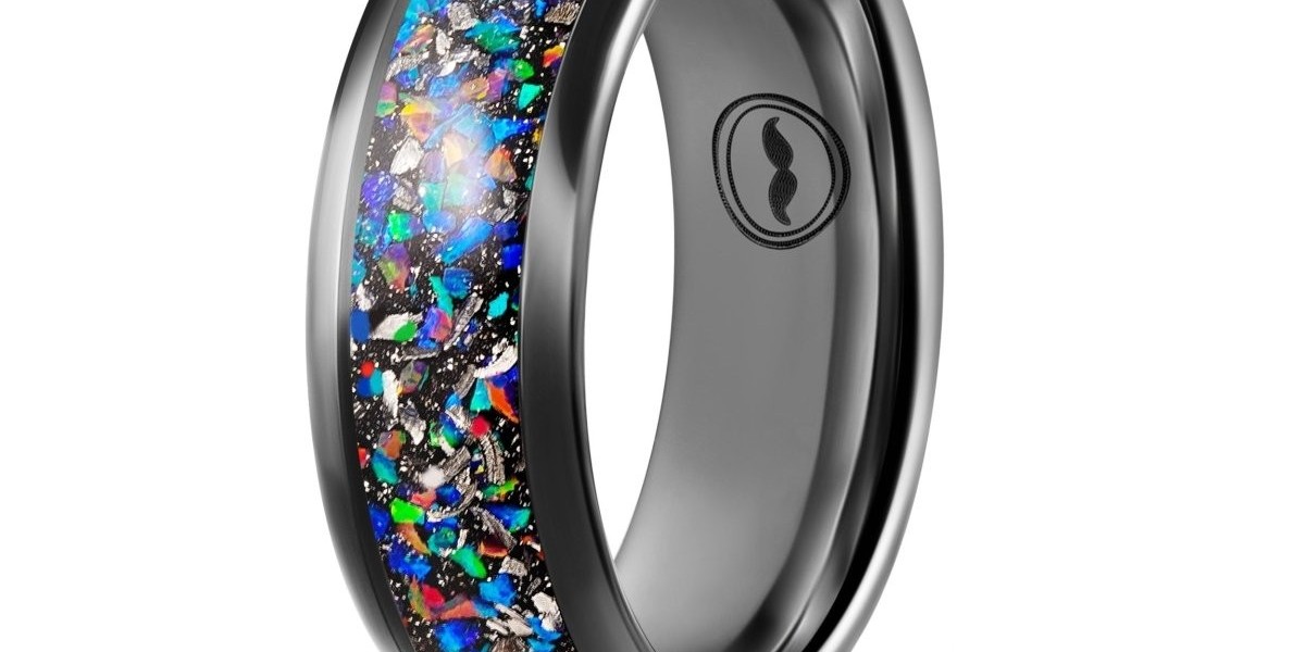 The Celestial Elegance: Men's Wedding Bands Crafted from Meteorite