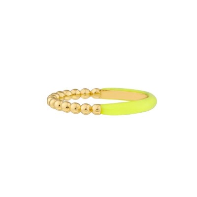 14k Yellow Gold Neon Yellow Enamel Ring Profile Picture