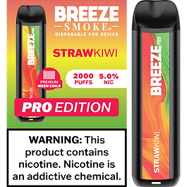 StrawKiwi Breeze Pro 6ml 2000 Puffs Disposable Vape Device