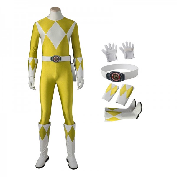 Boy Tyranno Ranger Costume Yellow Mighty Morphin' Power Rangers Cosplay Costumes  - Champion Cosplay