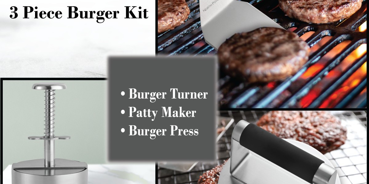 Take your grilling skills to the next level with the North Point® 3 Piece Burger Set.