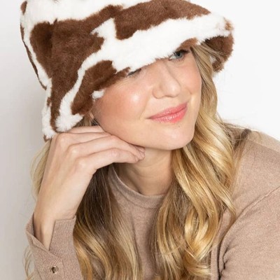 Winter Cow Print Faux Fur Fluffy Bucket Hat Profile Picture