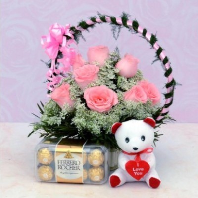 Rose Basket, Chocolate & Teddy Yuvaflowers Profile Picture